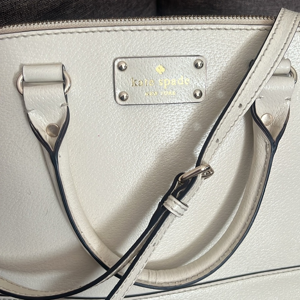 KATE SPADE RACHELLE IVORY SATCHEL W/STRAP - Picture 2 of 10